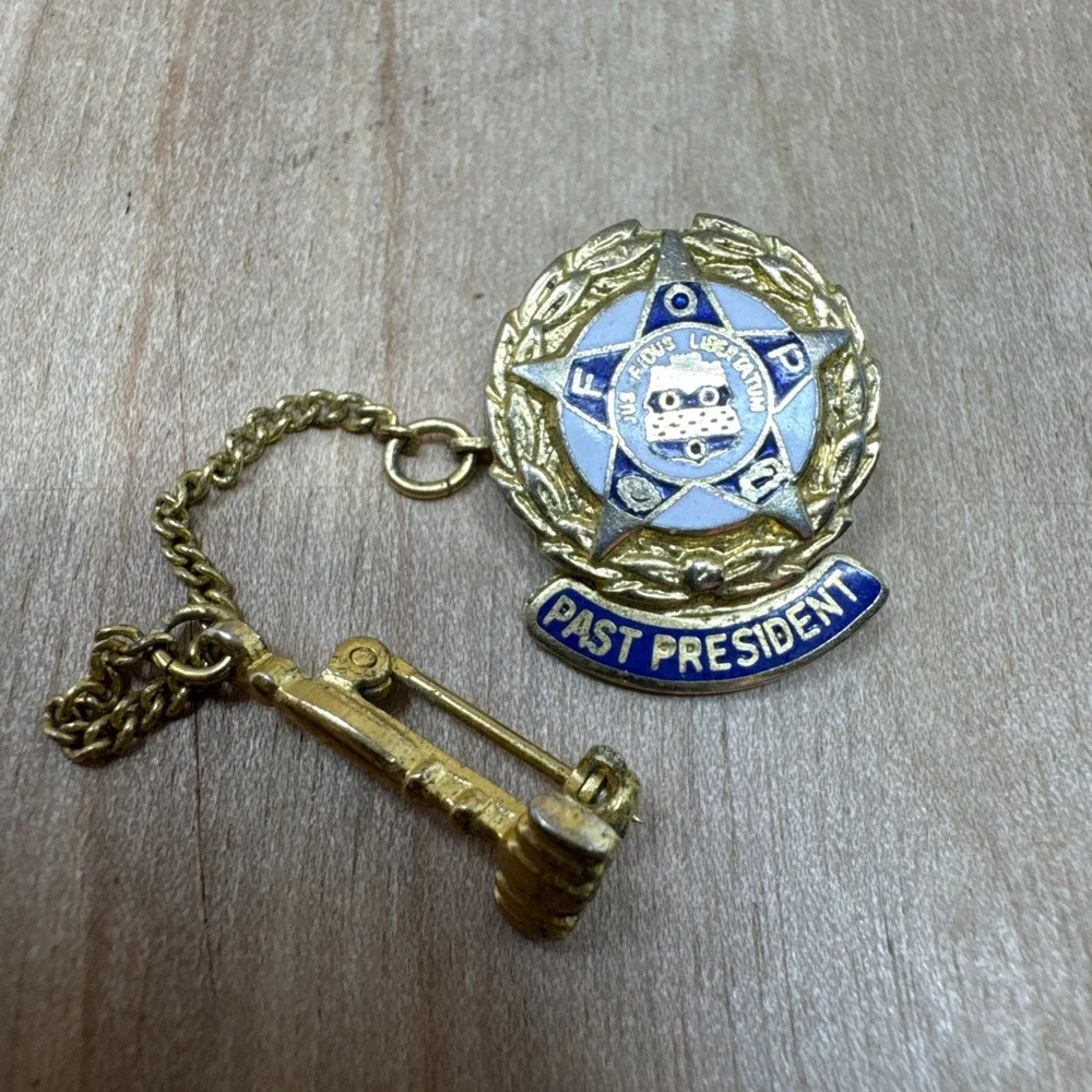 Vintage Fraternal Order Of Police Past President 1970's Gold Plated